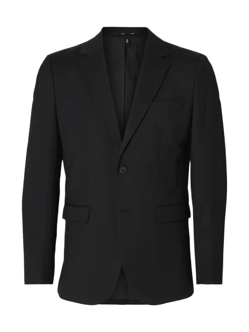Slim theo ull blazer - black