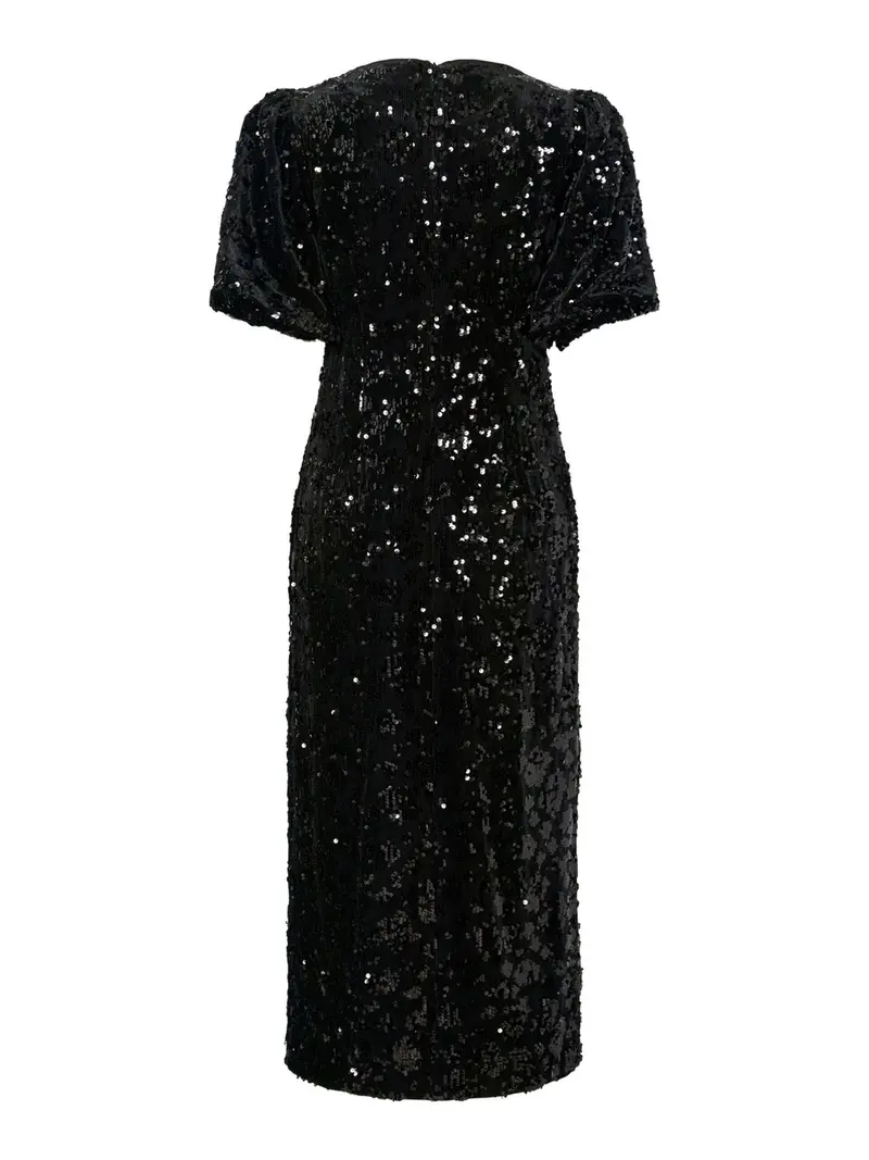 Sofie sequin midi kjole - black